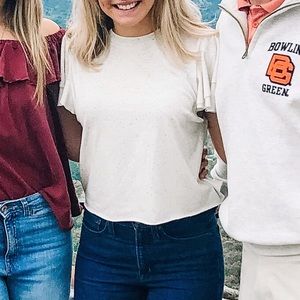 Ruffled Sleeves Boutique Tee